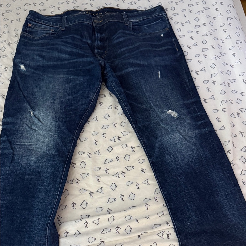 American Eagle Outfitters Men's Dark Blue Straight Jeans